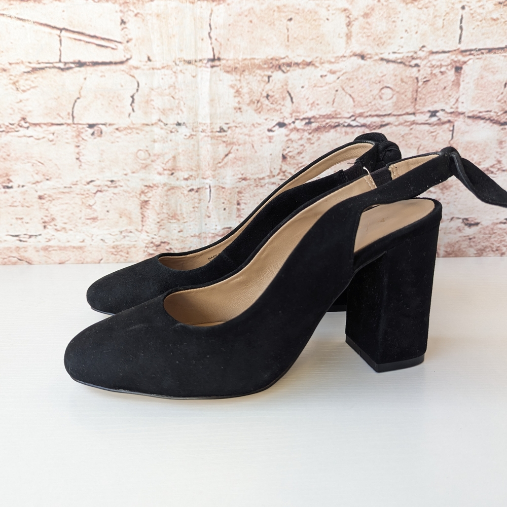 Anthropologie Black Suede Heels